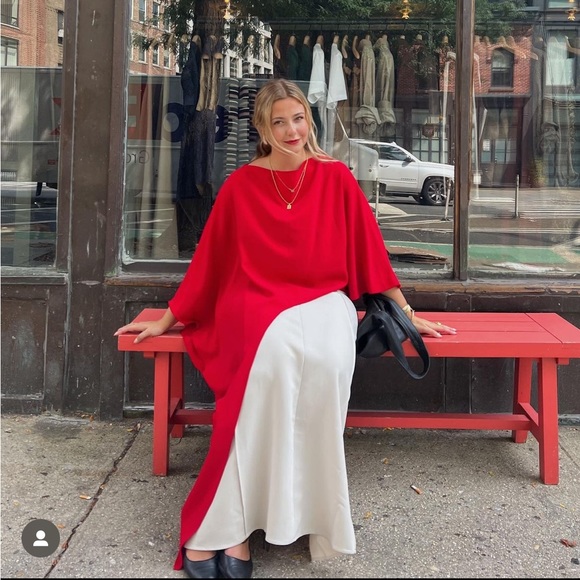 ZARA ASYMMETRIC CAPE BLOUSE - Picture 6 of 13